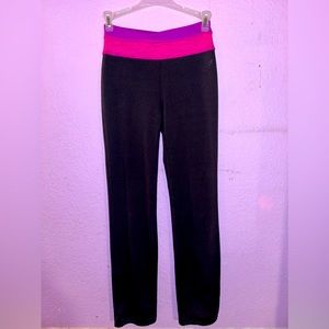 Dark Grey H&M Sport Pants with pink and purple waistband. Size XS